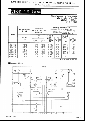 STK4191X Datasheet PDF SANYO -> Panasonic