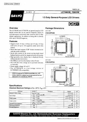 LC75823E Datasheet PDF SANYO -> Panasonic