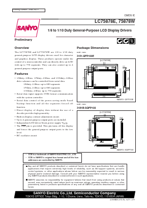 LC75878E Datasheet PDF SANYO -> Panasonic
