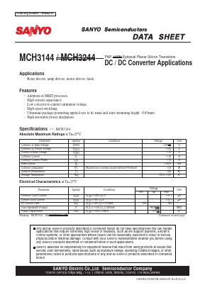 MCH3144 Datasheet PDF SANYO -> Panasonic