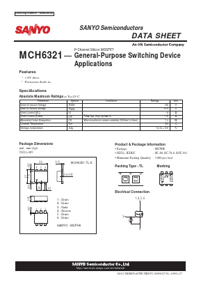 MCH6321-TL-E Datasheet PDF SANYO -> Panasonic