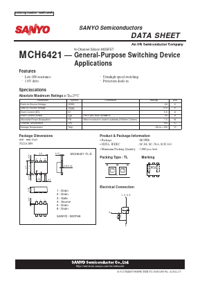 MCH6421 Datasheet PDF SANYO -> Panasonic