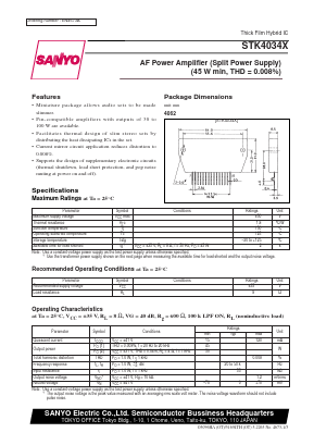 STK4034X Datasheet PDF SANYO -> Panasonic