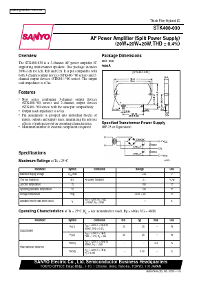 STK400-120 Datasheet PDF SANYO -> Panasonic