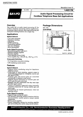 LA8517M Datasheet PDF SANYO -> Panasonic