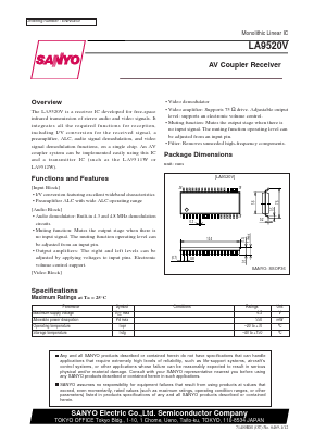 LA9520V Datasheet PDF SANYO -> Panasonic