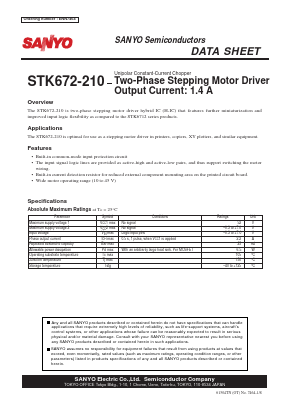 STK672-210 Datasheet PDF SANYO -> Panasonic