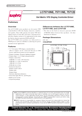 LC75710NE Datasheet PDF SANYO -> Panasonic