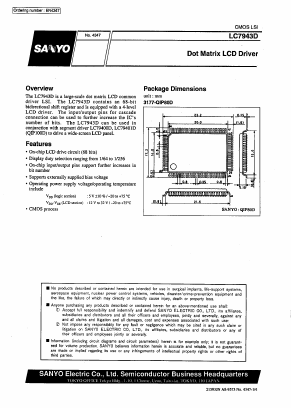 LC7943D Datasheet PDF SANYO -> Panasonic