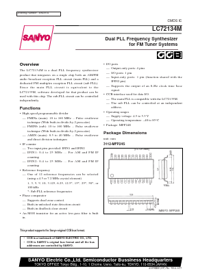 LC72134M Datasheet PDF SANYO -> Panasonic