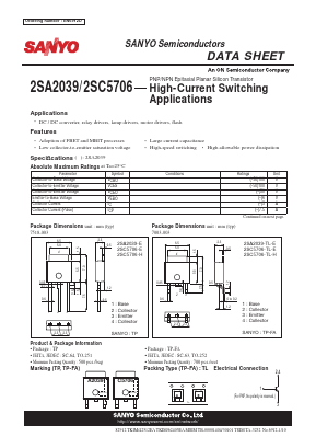 2SC5706-TL-E Datasheet PDF SANYO -> Panasonic