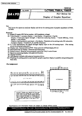 LC7565 Datasheet PDF SANYO -> Panasonic