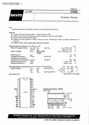 LC7818 Datasheet PDF SANYO -> Panasonic