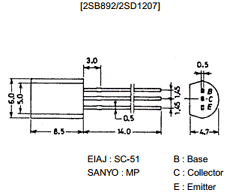 2SB892 Datasheet PDF SANYO -> Panasonic
