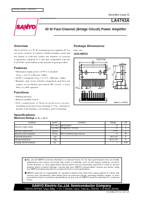 LA4743A Datasheet PDF SANYO -> Panasonic