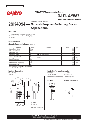 K4094 Datasheet PDF SANYO -> Panasonic