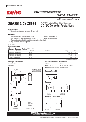 2SA2013 Datasheet PDF SANYO -> Panasonic
