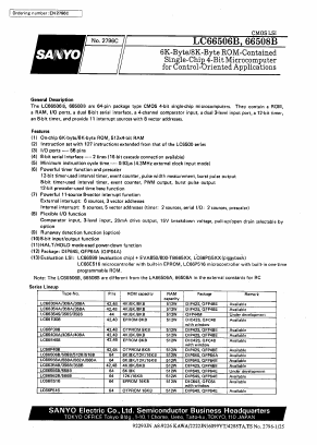 LC66508B Datasheet PDF SANYO -> Panasonic