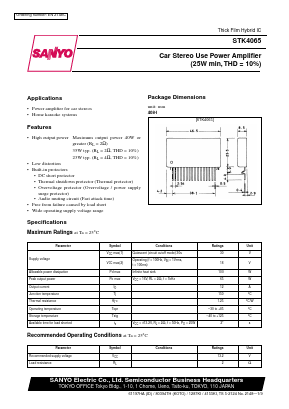 STK4065 Datasheet PDF SANYO -> Panasonic
