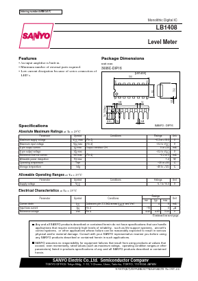 LB1408 Datasheet PDF SANYO -> Panasonic