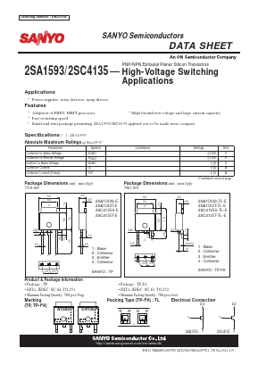 2SA1593T-E Datasheet PDF SANYO -> Panasonic