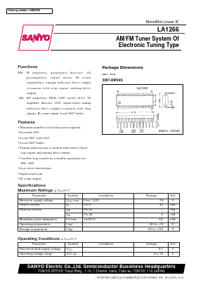 LA1266 Datasheet PDF SANYO -> Panasonic