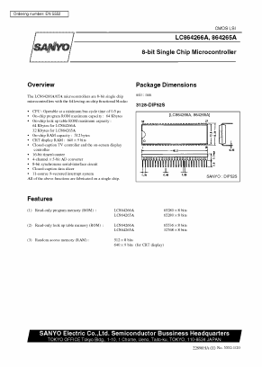 LC864265A Datasheet PDF SANYO -> Panasonic