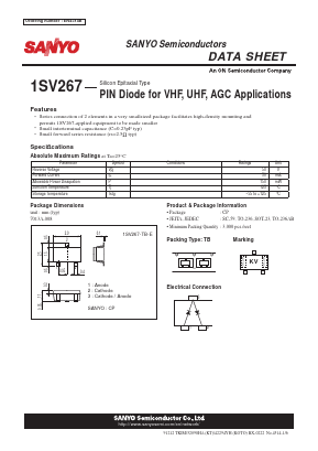 1SV267-TB-E Datasheet PDF SANYO -> Panasonic