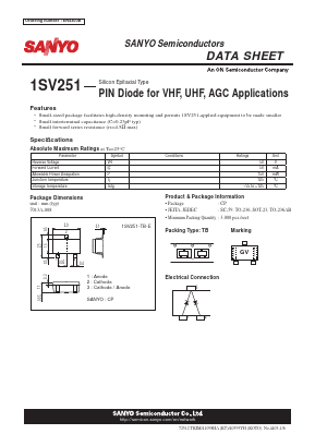 1SV251 Datasheet PDF SANYO -> Panasonic