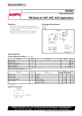 1SV263 Datasheet PDF SANYO -> Panasonic