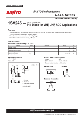 1SV246-TL-E Datasheet PDF SANYO -> Panasonic