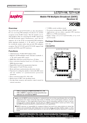 LC72711W Datasheet PDF SANYO -> Panasonic