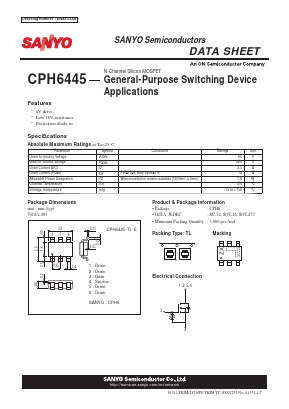 CPH6445 Datasheet PDF SANYO -> Panasonic