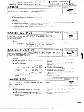 LA4125T Datasheet PDF SANYO -> Panasonic
