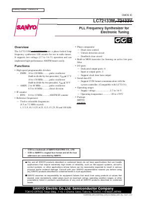 LC72133M Datasheet PDF SANYO -> Panasonic