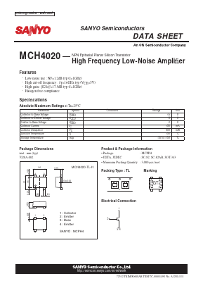 MCH4020-TL-H Datasheet PDF SANYO -> Panasonic