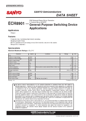 ECH8901 Datasheet PDF SANYO -> Panasonic
