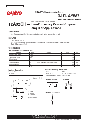 12A02CH-TL-E Datasheet PDF SANYO -> Panasonic