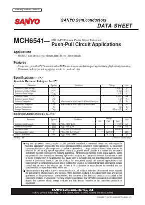 MCH6541 Datasheet PDF SANYO -> Panasonic