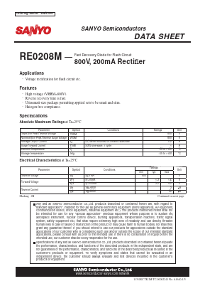RE0208M Datasheet PDF SANYO -> Panasonic