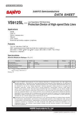 VS912SL Datasheet PDF SANYO -> Panasonic