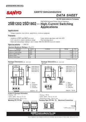 2SB1202S-E Datasheet PDF SANYO -> Panasonic