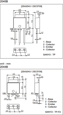 2SC5709 Datasheet PDF SANYO -> Panasonic