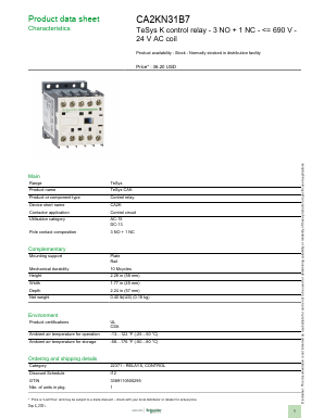 CA2KN31B7 Datasheet PDF Schneider Electric