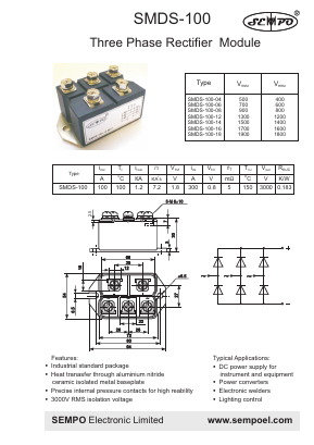 SMDS-100-12 Datasheet PDF SEMPO ELECTRONIC Limited