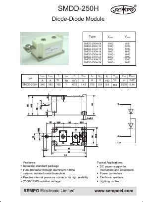 SMDD-250H-08 Datasheet PDF SEMPO ELECTRONIC Limited
