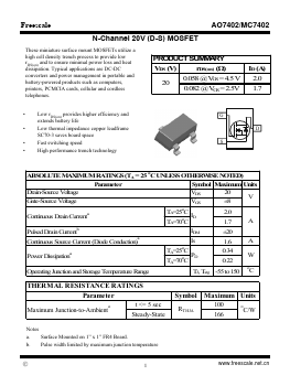 AO7402 Datasheet PDF SHENZHENFREESCALE
