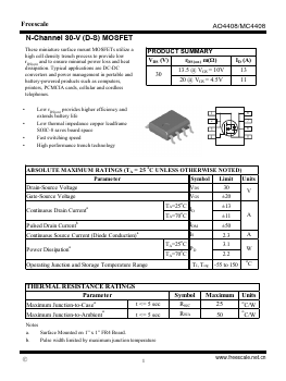 AO4408 Datasheet PDF SHENZHENFREESCALE