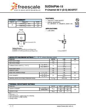 SUD50P06-15-T4-GE3 Datasheet PDF SHENZHENFREESCALE