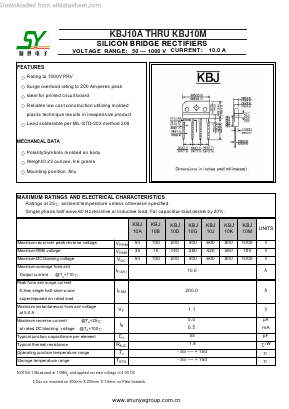 KBJ10B Datasheet PDF Shunye Enterprise